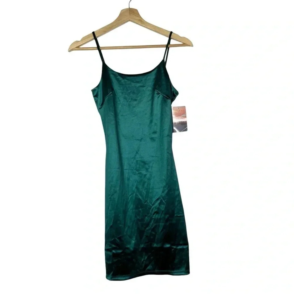 Haley & June Emerald Green Mini Bodycon Slip Dress S